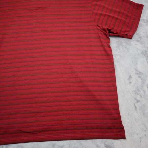 Adidas Shirt Mens XL Extra Red Golf Polo Lightweight Stretch 3 Stripes Work * - Picture 16 of 16